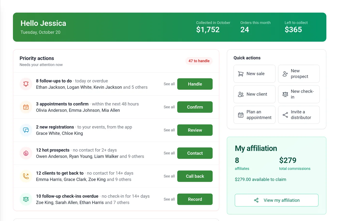 HerbaCRM Dashboard